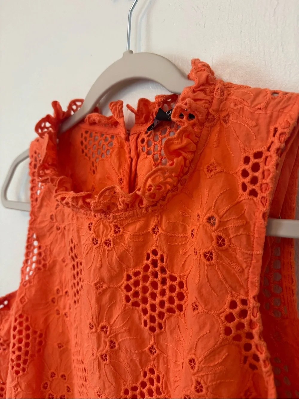 J. Crew Orange Sleeveless Eyelet Top